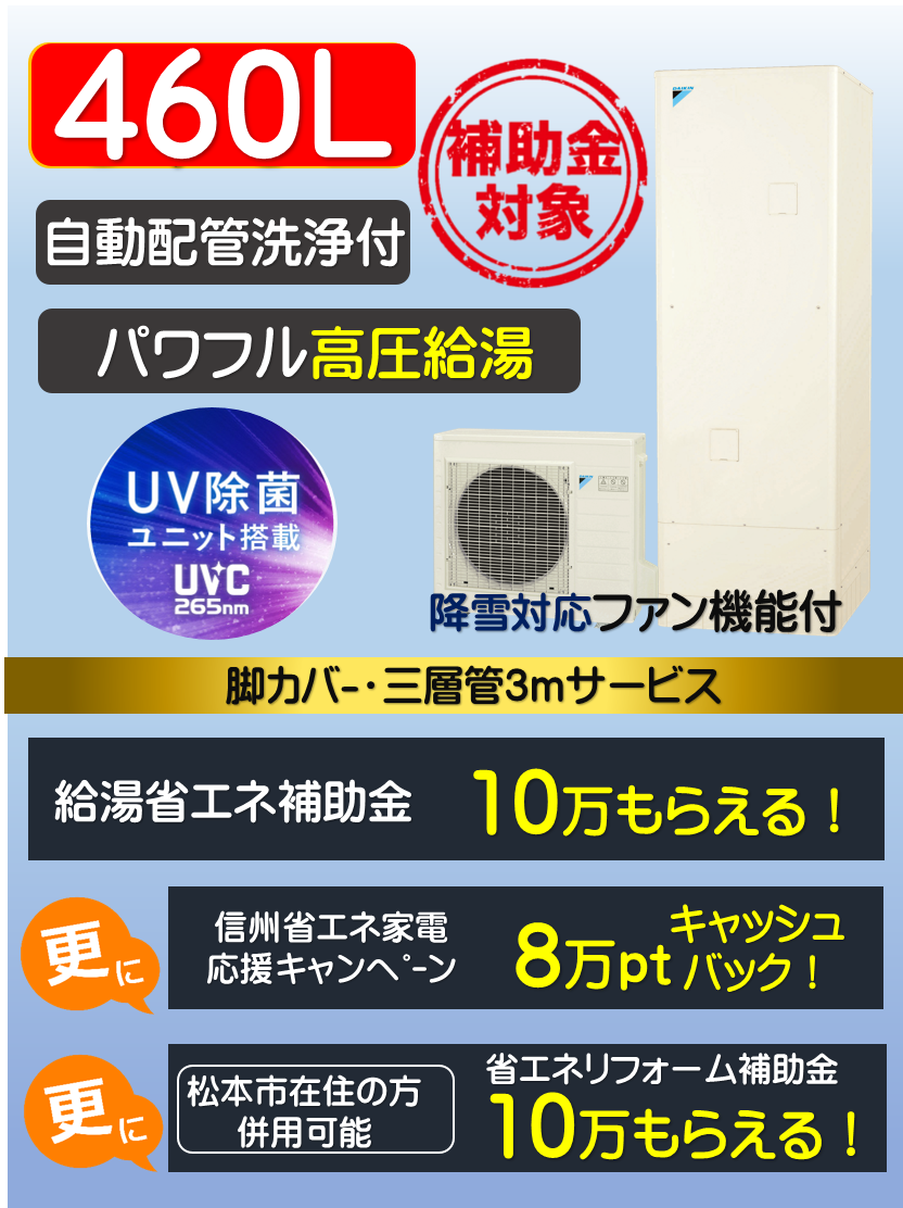 ダイキンエコキュート交換イトウ住建460L